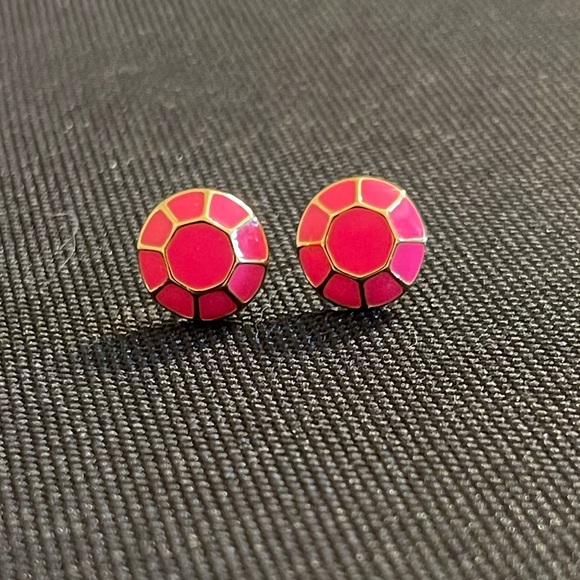 NWOT Kate Spade Pink and Gold Round Earrings - Picture 1 of 2